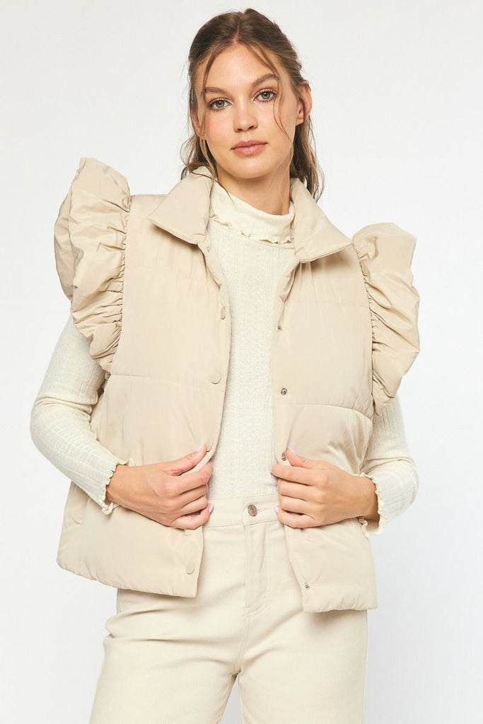 Cream on sale puffer vest