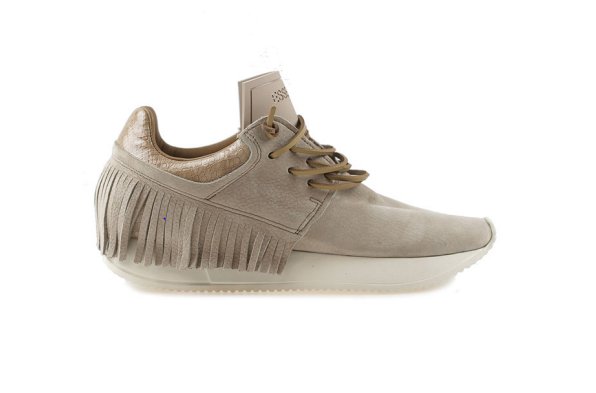 Esseutesse Oyster Leather Fringe Sneaker