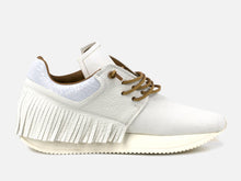 Esseutesse White Leather Fringe Sneaker