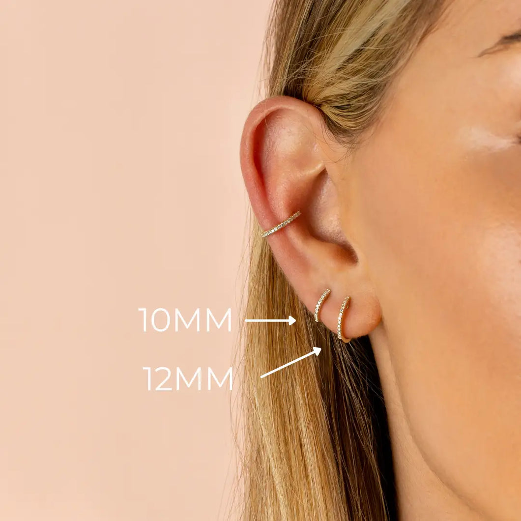 Diamond Huggie Earring 14K - 10mm