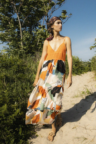 Seneiya Crochet Dress - Orange