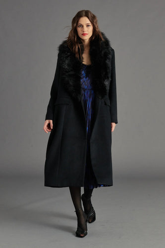 Prince Coat with Removable Faux Fur Collar