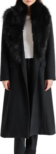 Prince Coat with Removable Faux Fur Collar