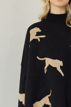 On the Prowl Cheetah Mock Neck Sweater - Black