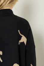 On the Prowl Cheetah Mock Neck Sweater - Black