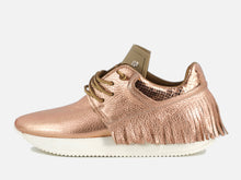 Esseutesse Rose Gold Leather Fringe Sneaker